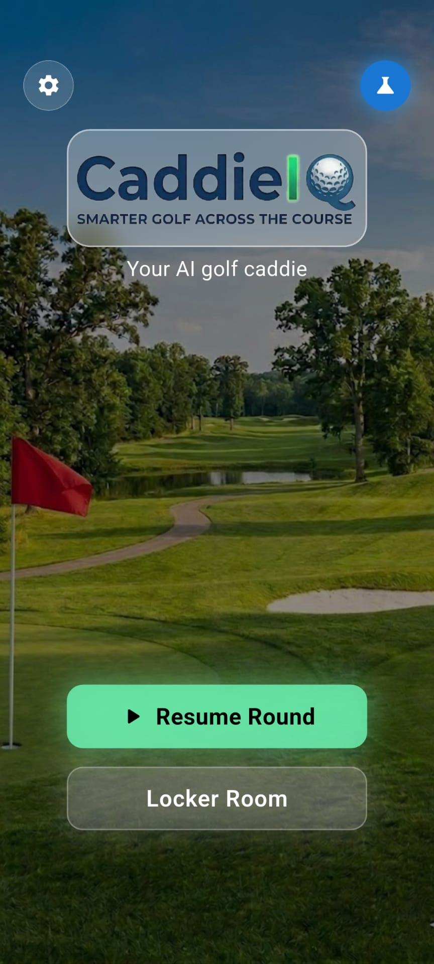 CaddieIQ home screen