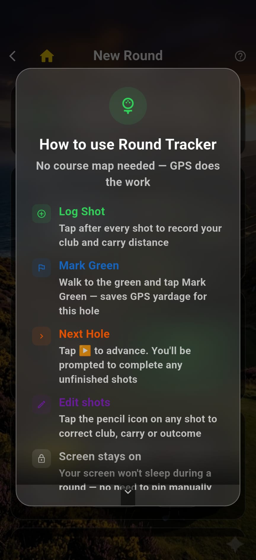 CaddieIQ stats and dispersion