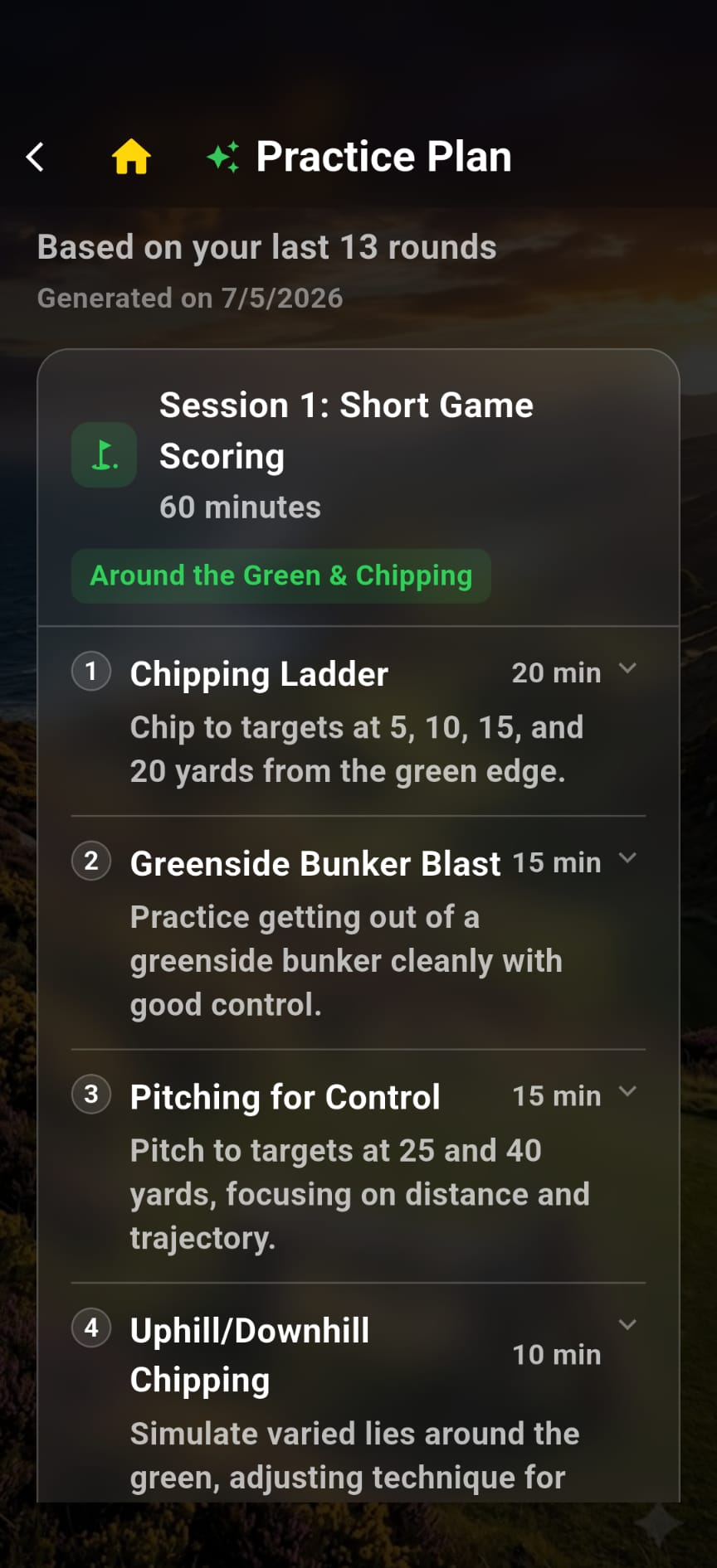 CaddieIQ round summary